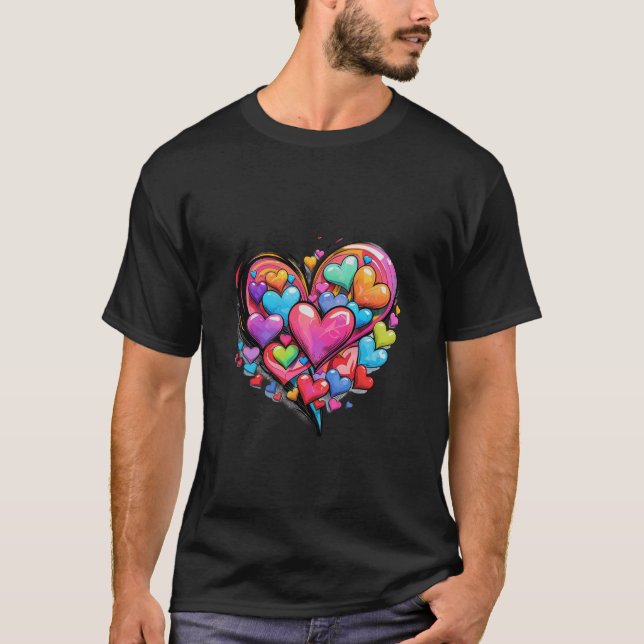 💖 🎨 Vibrant Pop Art Kärlek 💥 💌 T Shirt (Framsida)