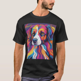 Vibrant pop Art Porträtt Hund - Färgfull Djurälska T Shirt