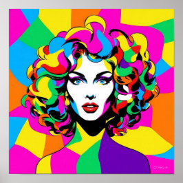 Vibrant Pop Art Porträtt Poster