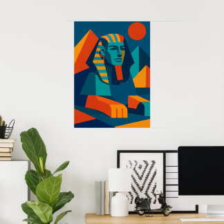 Vibrant pop Art Sphinx Poster