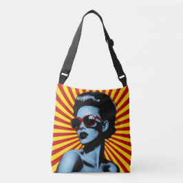 Vibrant pop Art Woman Porträtt Axelväska