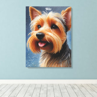 Vibrant Pop Pointillism Yorkshire Terrier Art Canvastryck