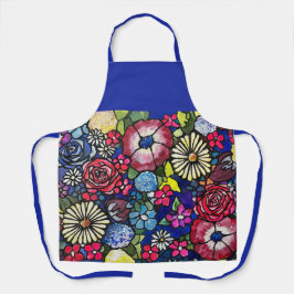 Vibrant Poppy Daisy Blommigt Art Apron