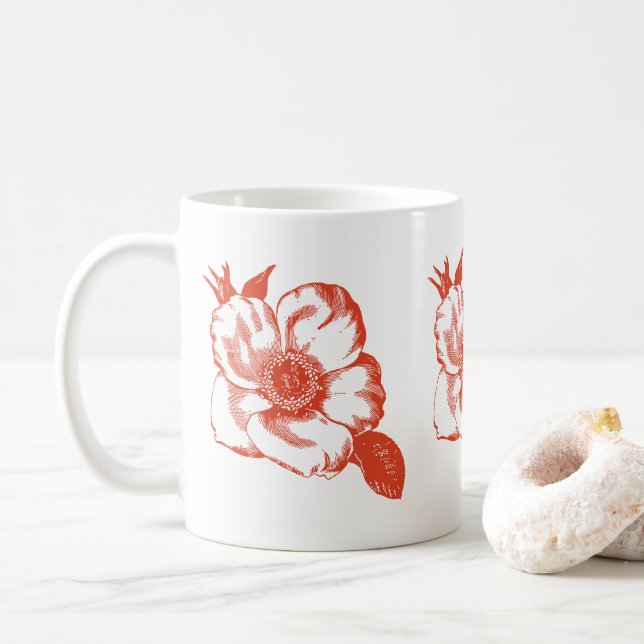 Vibrant Poppy Illustration Mugg (Med munk)