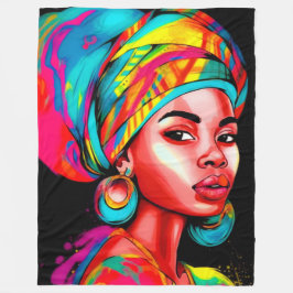 Vibrant Porträtt med färgat hörlskrot Fleecefilt