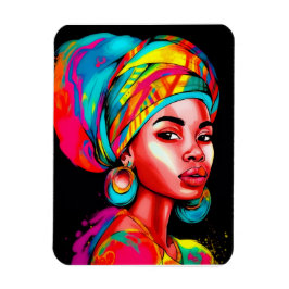 Vibrant Porträtt med färgat hörlskrot Magnet