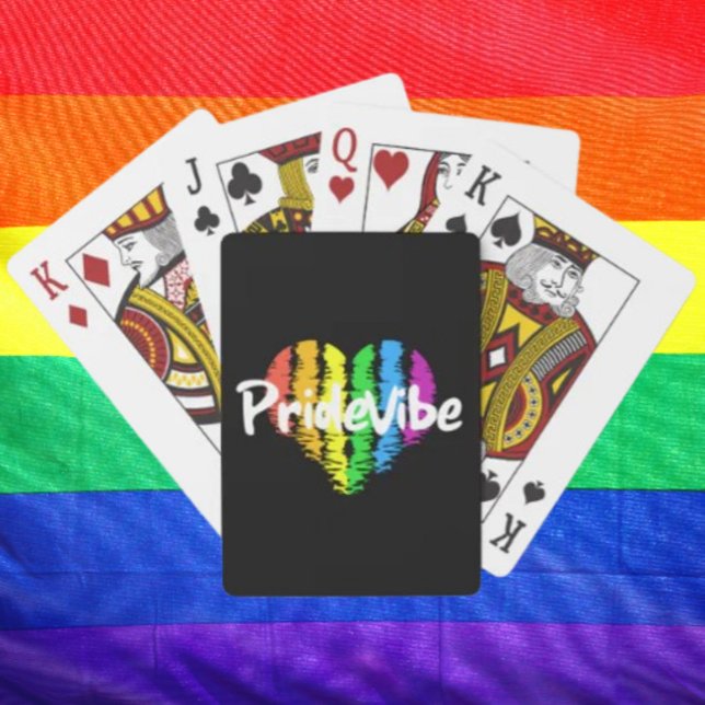 Vibrant PrideVibe: Hantera med Rainbow Heart Casinokort (Skapare uppladdad)