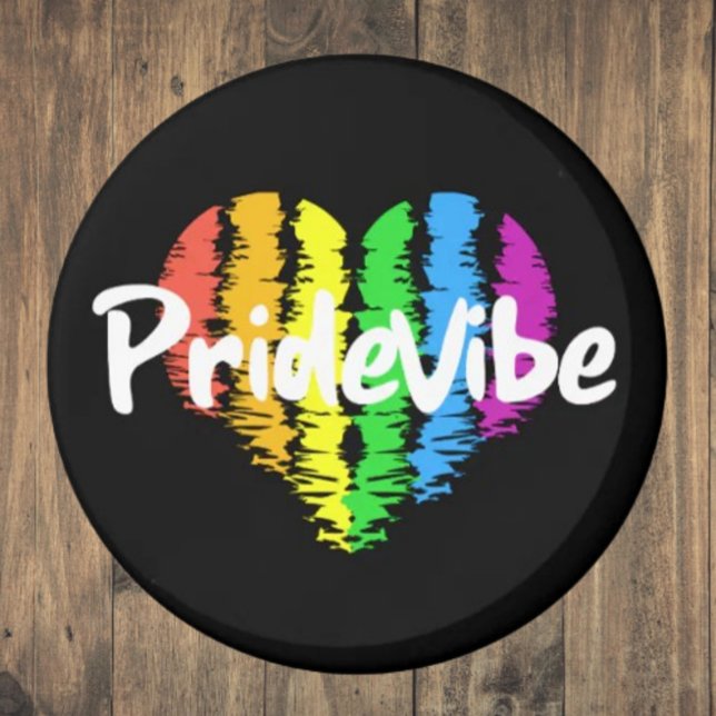 Vibrant PrideVibe: Visa ditt regnbågs-hjärta Magnet (Skapare uppladdad)