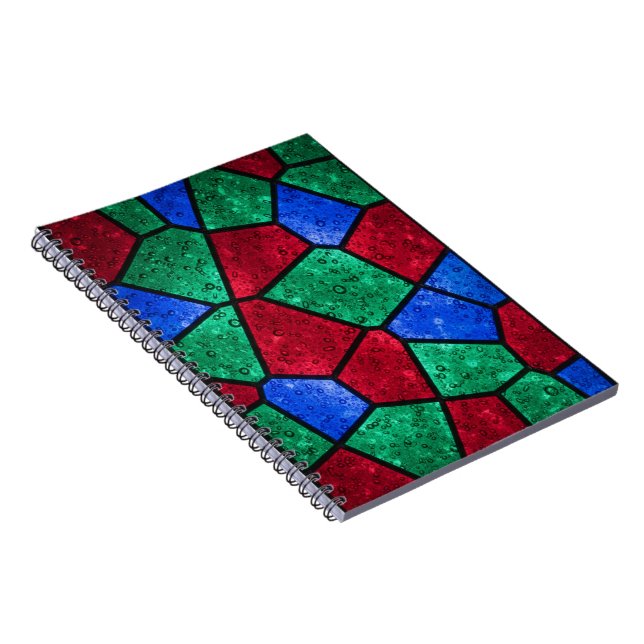Vibrant Prism Rainbow Glass Mosaic Notebook Anteckningsbok (Högra Sidan)