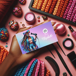 Vibrant prisrocentric Black Woman Salon Branding Visitkort