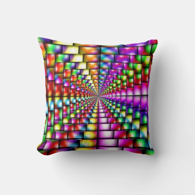 Vibrant Psychedelic Cushion Kudde (Framsida)