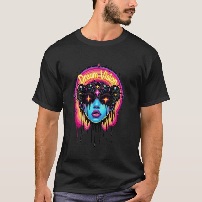 Vibrant Psychedelic Dream Vision med Trippy Rainb T Shirt (Framsida)