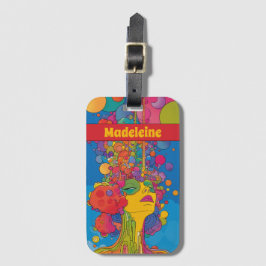 Vibrant Psychedelic Pop Art Groovy Retro Design Bagagebricka