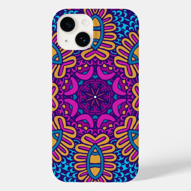 Vibrant Psychedelic Tribal iphone case (Baksida)