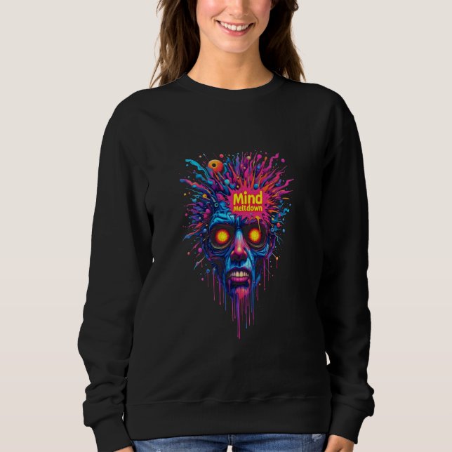 Vibrant Psychedelic Trippy Ansikte Mind Meltdown S T Shirt (Framsida)