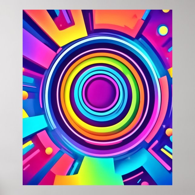 Vibrant Psychedelic Vortex Art Poster (Framsidan)