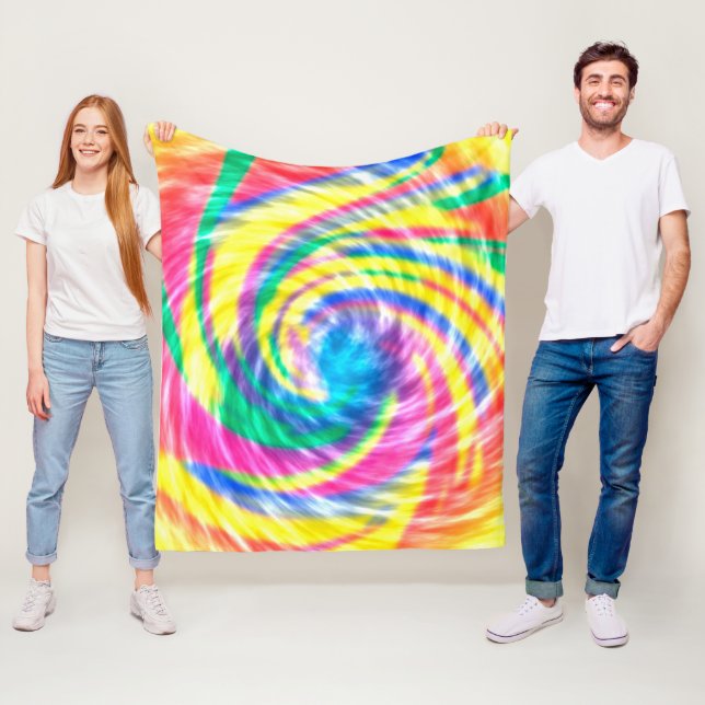 Vibrant Psykedeliskt färgämne Fleecefilt (På plats)