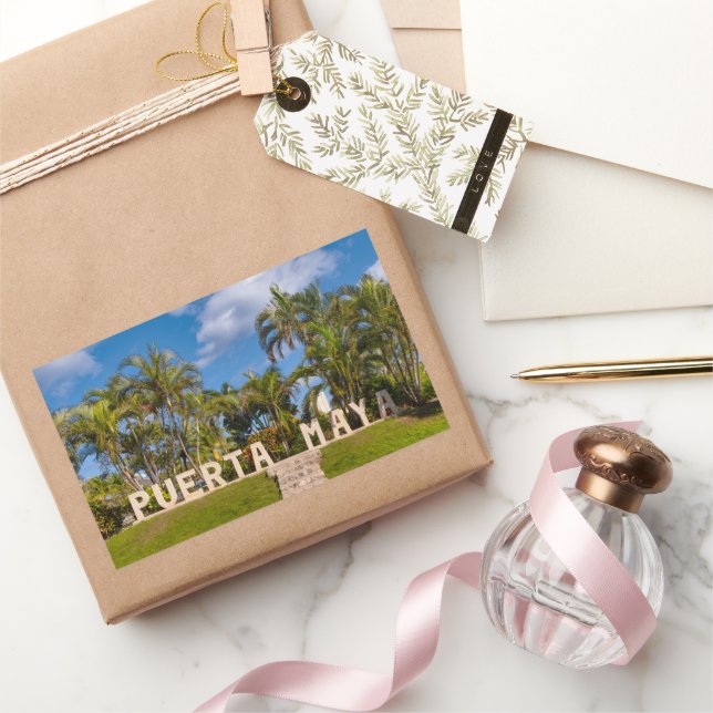 Vibrant Puerta Maya Rektangulärt Klistermärke (Gifting)