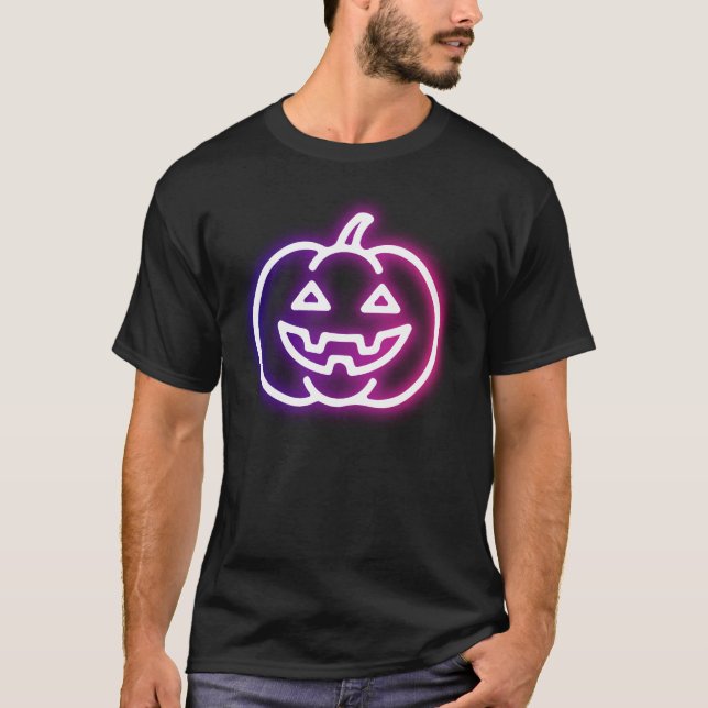 Vibrant PUMPKIN Ghost Glow Halloween-grafik T Shirt (Framsida)