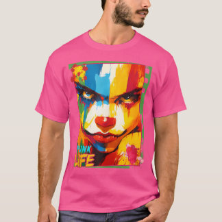 Vibrant Punk Life Street Art Porträtt T Shirt