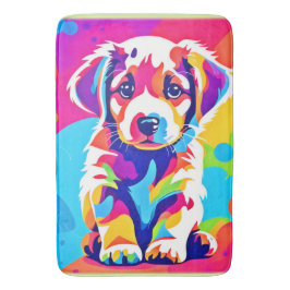 Vibrant Puppy Art Badrumsmatta