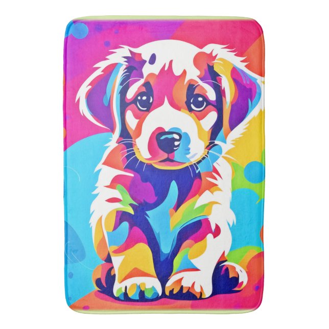 Vibrant Puppy Art Badrumsmatta (Framsidan (Vertikal))