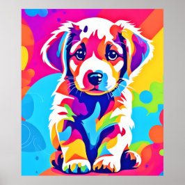 Vibrant Puppy Art Poster