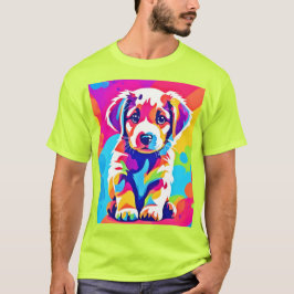 Vibrant Puppy Art T Shirt