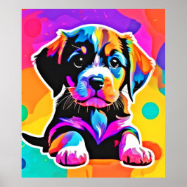 Vibrant Puppy Artwork Poster