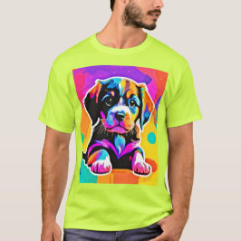 Vibrant Puppy Artwork T Shirt
