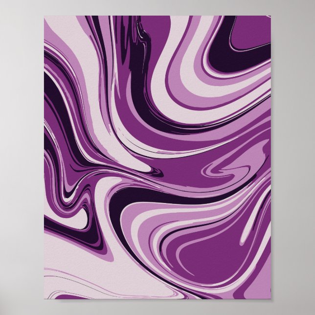 Vibrant Purple Swirl Abstract Art Poster (Framsidan)