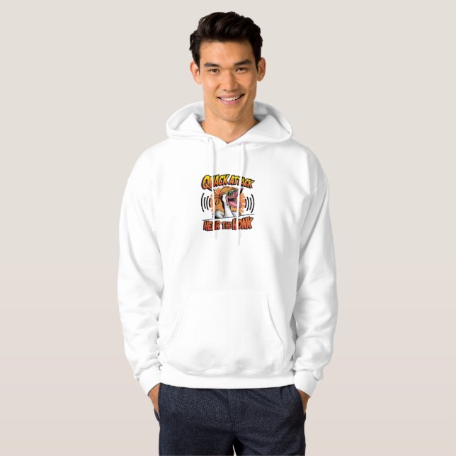 Vibrant Quack Attack Hoodie Sweatshirt (Hel framsida)