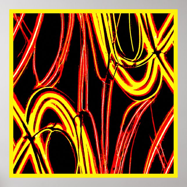 Vibrant Radiant Neon Hues Mönster Poster (Framsidan)