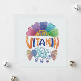 Vibrant Rainbow Hand-Lettering: Jag behöver vitami Julkort