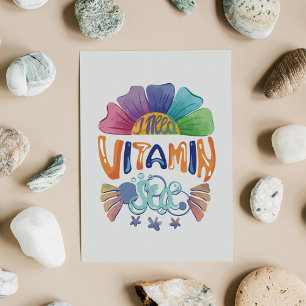 Vibrant Rainbow Hand-Lettering: Jag behöver vitami Julkort