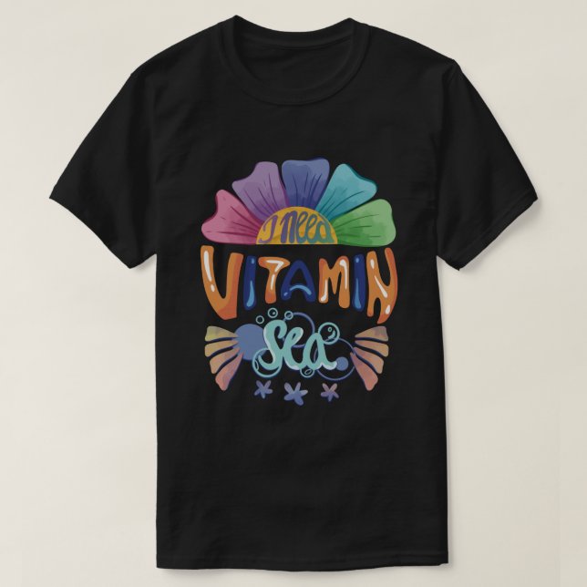 Vibrant Rainbow Hand-Lettering: Jag behöver vitami T Shirt (Design framsida)