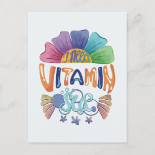 Vibrant Rainbow Hand-Lettering: Jag behöver vitami Vykort