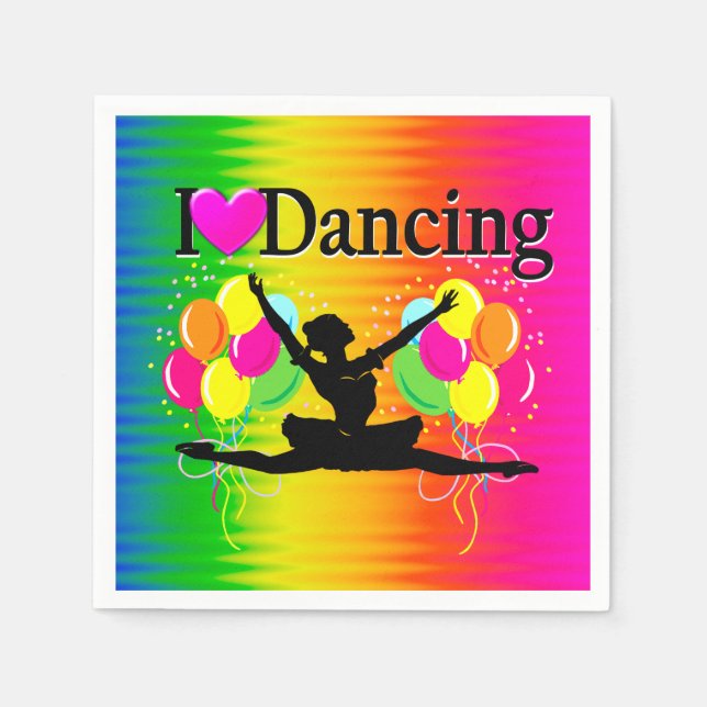 VIBRANT RAINBOW I KÄRLEK DANCING DESIGN PAPPERSSERVETT (Framsidan)