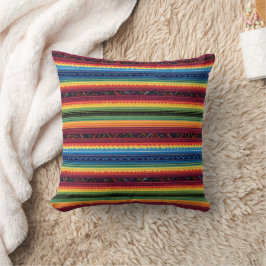 Vibrant Rainbow Mexican Serape Stripes Baby Swaddl Kudde