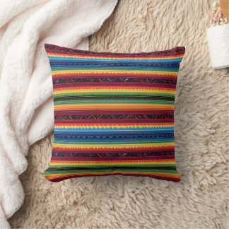 Vibrant Rainbow Mexican Serape Stripes Baby Swaddl Kudde
