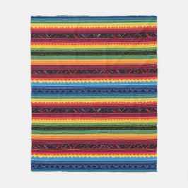 Vibrant Rainbow Mexican Serape Stripes Fleecefilt
