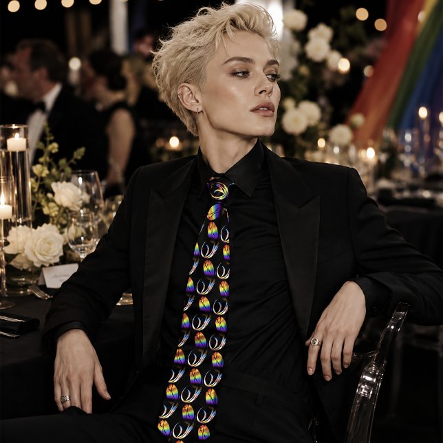 Vibrant Rainbow Minimalistisk Tulpan HBTQ+  Slips (Skapare uppladdad)