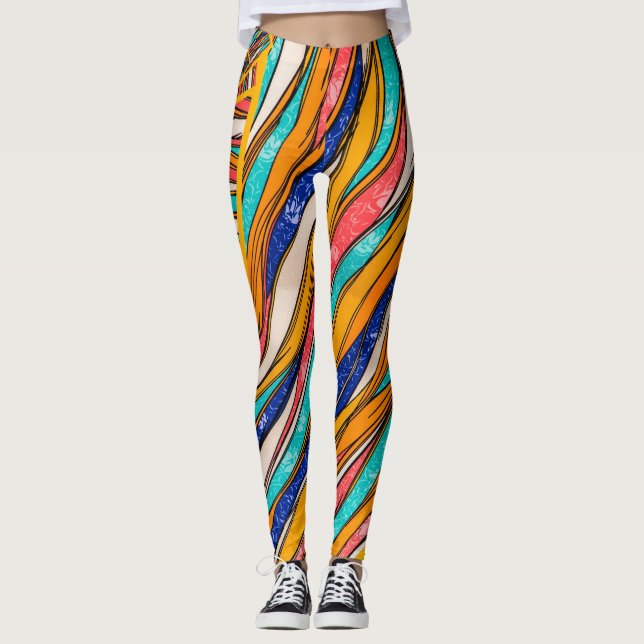 Vibrant Rainbow Mönster Girl Leggings (Framsida)