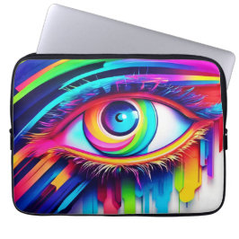Vibrant Rainbow Öga Artwork Laptop Fodral