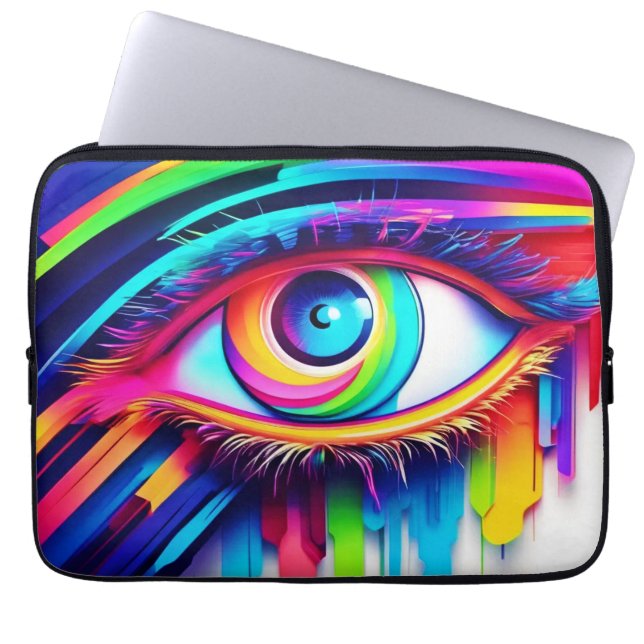 Vibrant Rainbow Öga Artwork Laptop Fodral (Framsidan)