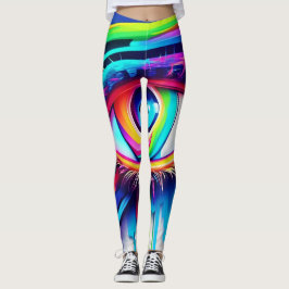 Vibrant Rainbow Öga Artwork Leggings