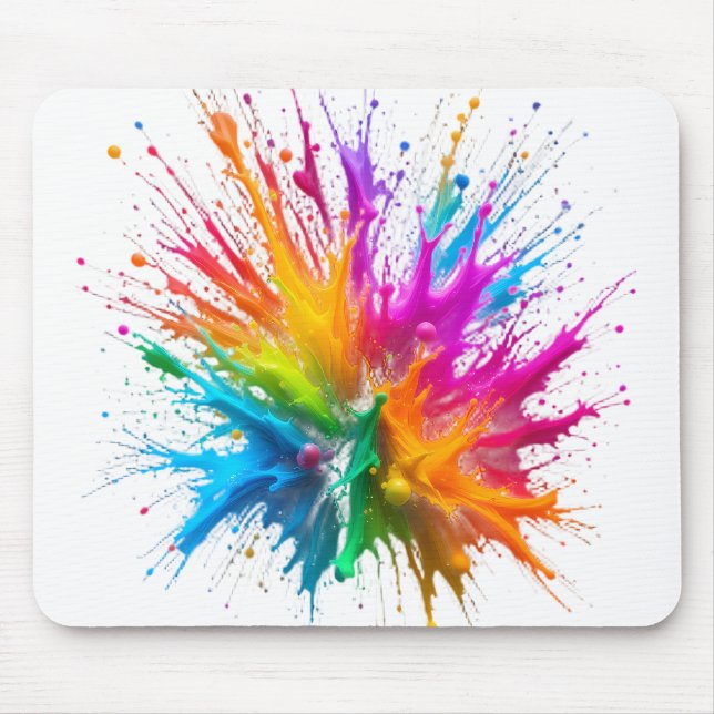 Vibrant Rainbow Paint Splatter Explosion Musmatta (Framsidan)