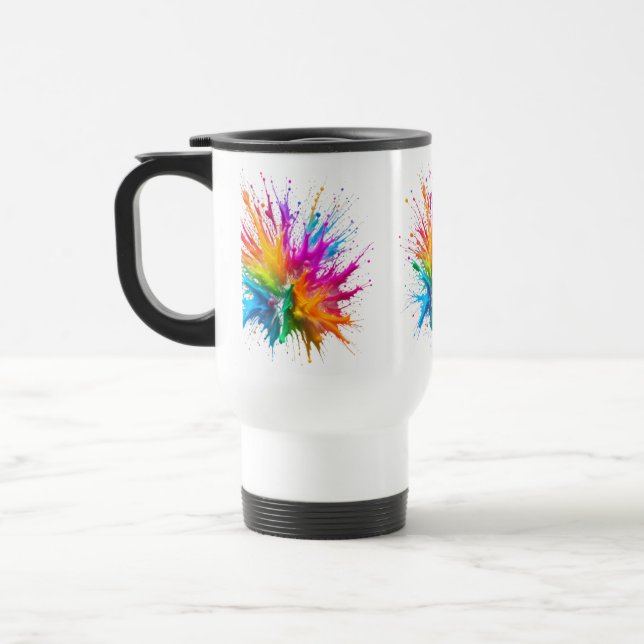 Vibrant Rainbow Paint Splatter Explosion Resemugg (Vänster)