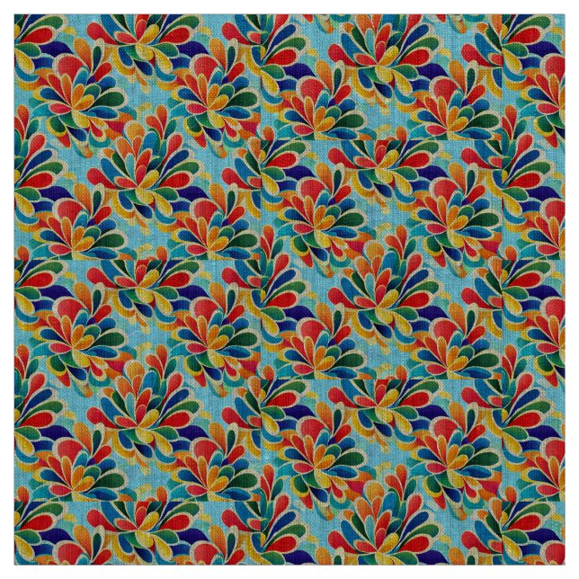 Vibrant Rainbow Petal Bloom Pattern Tyg (Provkarta)