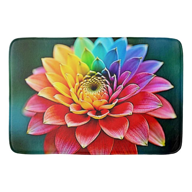 Vibrant Rainbow Petal Dream Art Badrumsmatta (Framsidan)
